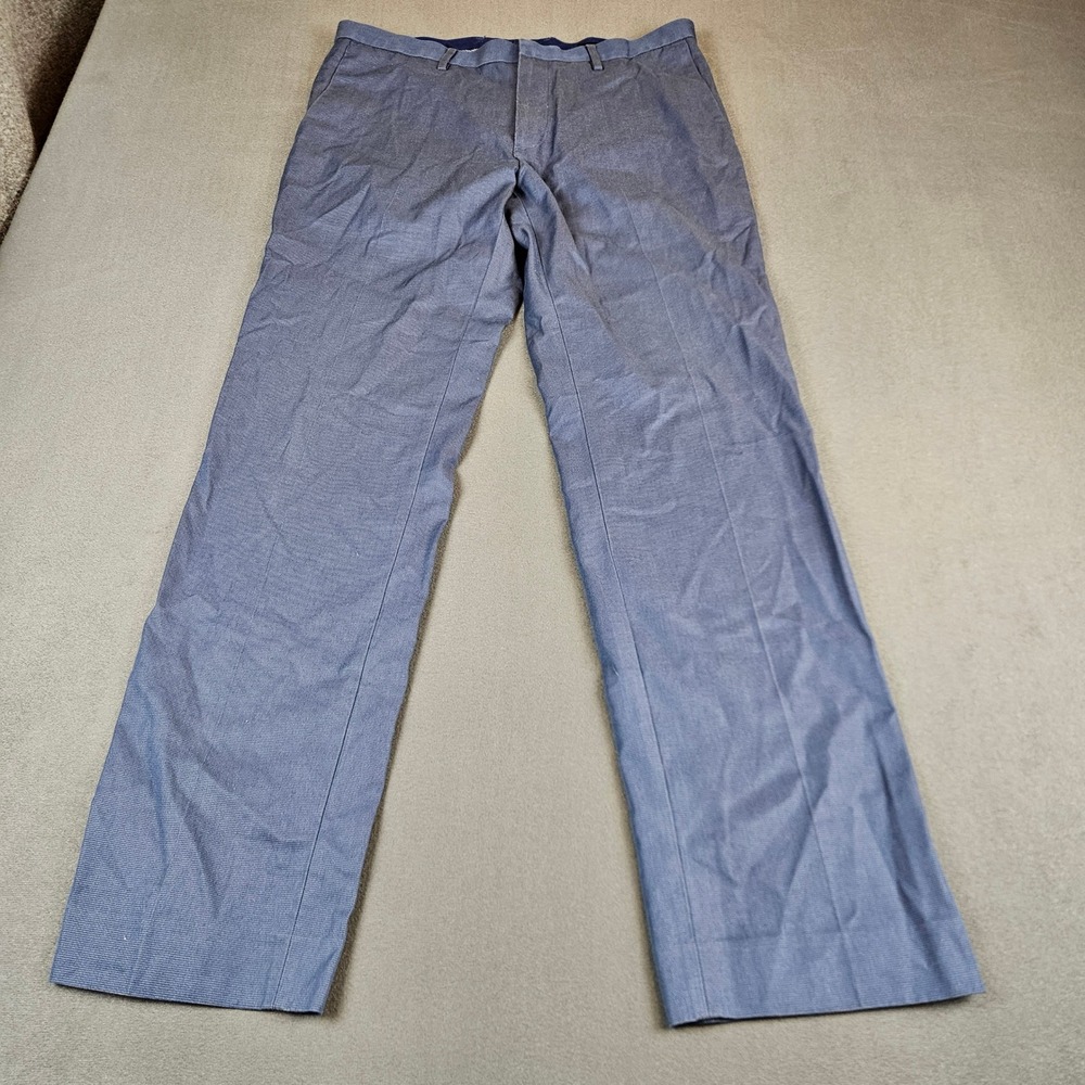 Banana Republic Mens 32 Modern Slim Fit Non-Iron Cotton Dress Pants Blue